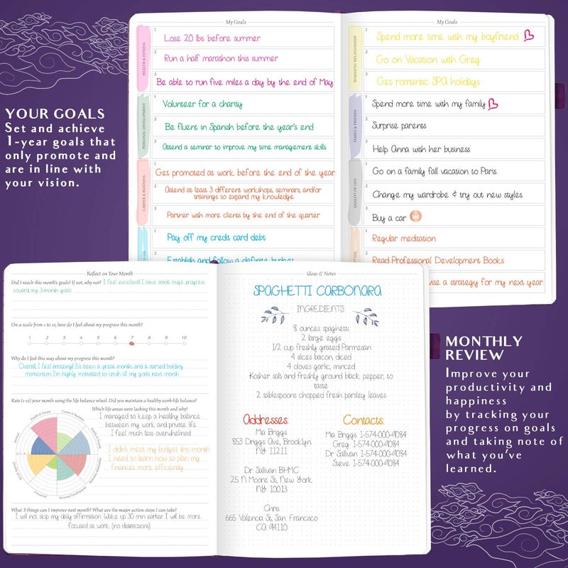 Legend Planner PRO Hourly Schedule - Weekly & Daily Organizer with Time Slots. Appointment Book Journal for Work & Personal, A4 (Purple) - Image 5